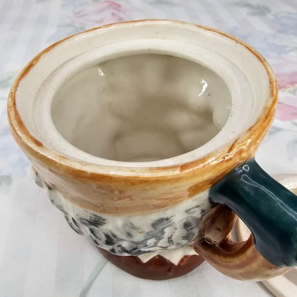 Vintage Ceramic Old Man Face Creamer‎ and Sugar Bowl Set with Lids - Picture 8 of 10